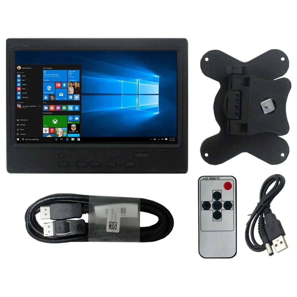 Extended display for 7 inch IPS portable monitor, with bracket, for laptop/Xbox/Raspberry Pi HD external secondary screen
