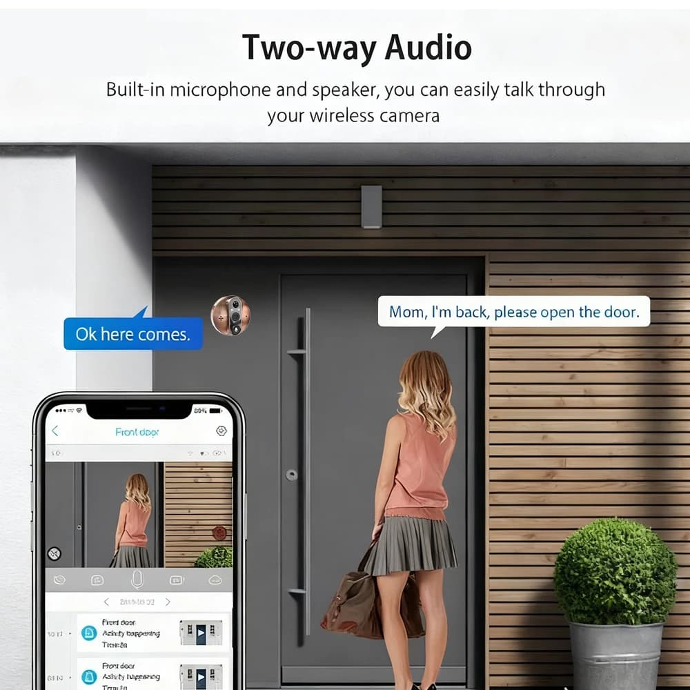 Campanello WiFi con Schermo da 4,3 Pollici, 5MP, Visione Notturna, Rilevamento Movimento PIR, Telecamera Digitale per Porta con Batteria, Compatibile con Tuya Smart