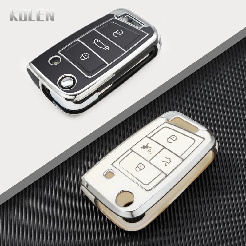 TPU Car Key Case Cover Shell Fob per VW Volkswagen Golf 7 MK7 Tiguan MK2 per SEAT Ateca Leon FR 2 Ibiza Skoda Octavia A7 Keyless