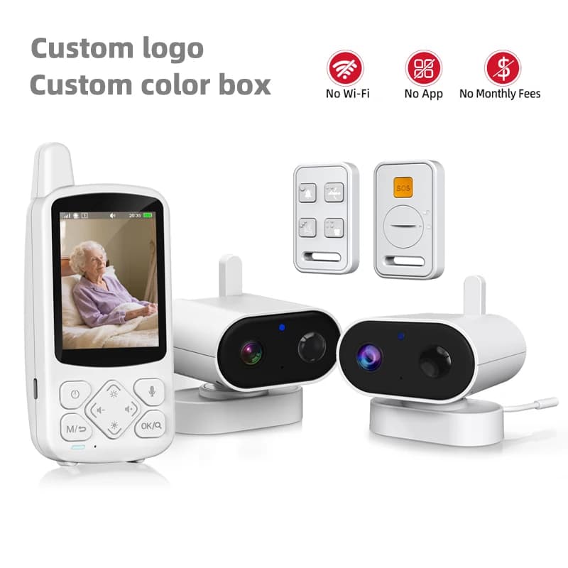 Daytech Elderly Baby Monitor with Camera Two-Way Audio 720P Resolution Night Vision IP65 Waterproof 2.8" LCD Screen Pan-Tilt