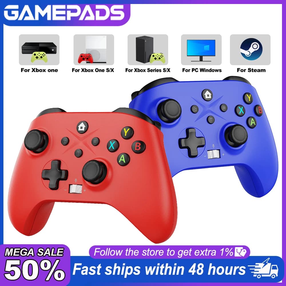 Game Controller For Xbox One Series X/S/PC Controle Xbox One Wireless Gamepad 6 Axis Gyro Dual Vibra Turbo Consoles Joystick