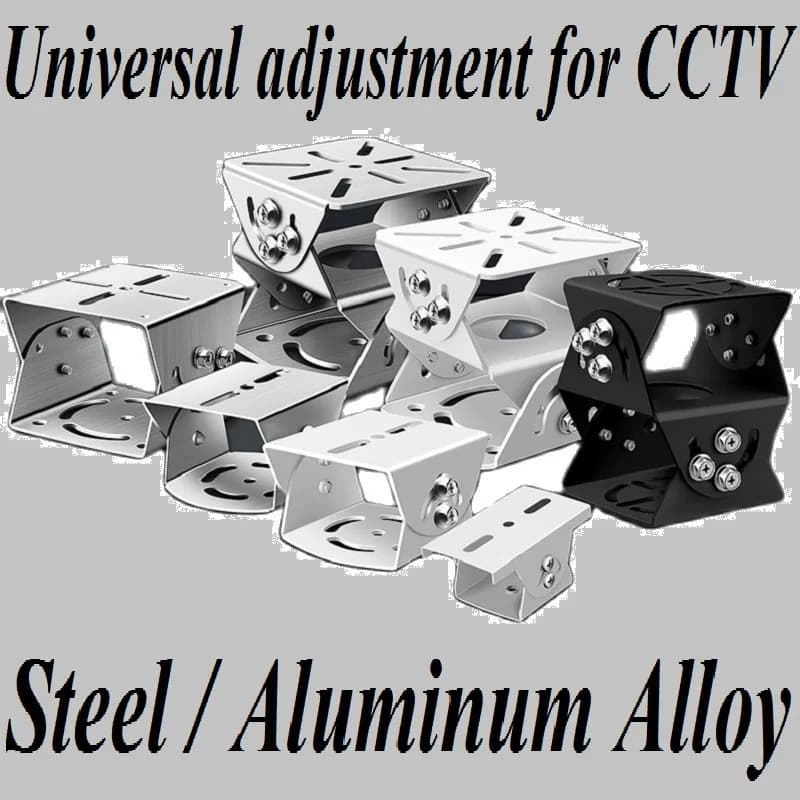 Cardan Joint, Steel and Stainless Steel, PT Joint, Aluminum Alloy Universal Joint CCTV Camera Mounting Bracket 360 Degree Adjust
