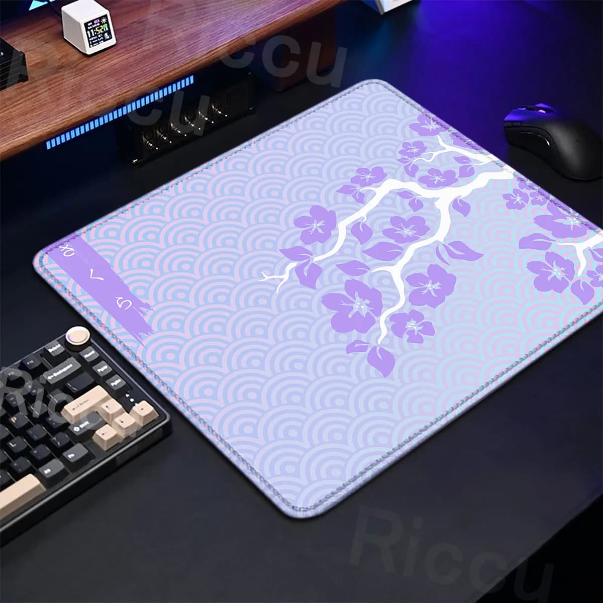 Sakura Purple Table Carpet Mouse Small Carpet Xs Nice cherry blossom Art Design Mouse Mouse Portable Keyboard Anti-slip Desk Mat