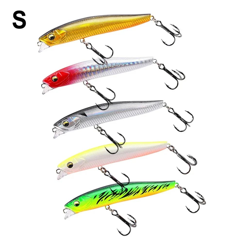 5 PZ Kit Richiamo Affondamento Minnow Trota Esca Artificiale Manovella Esca Bass Gancio Wobbler Attrezzatura Da Pesca Scatola Gear Pesca Galleggiante Jerkbait