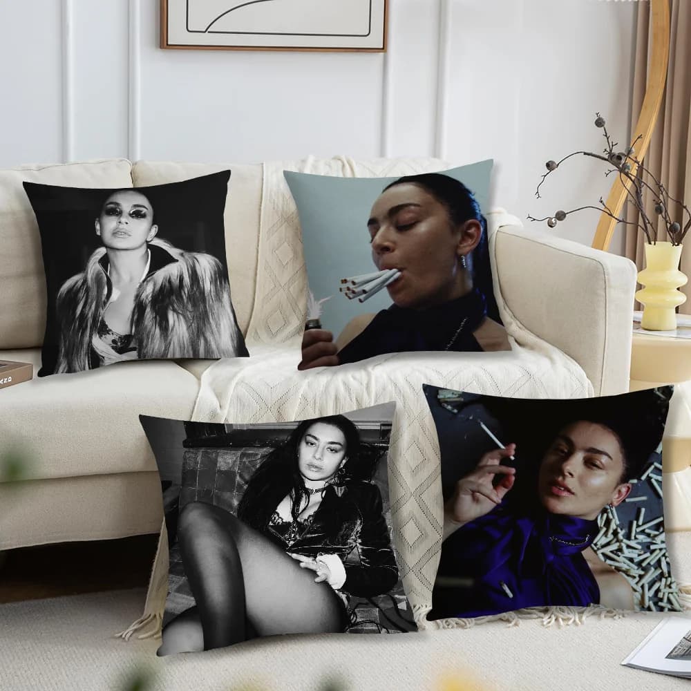 Fodera per cuscino Charli Xcx Rock Music per stampa su cuscino, decorazione per divano, casa, auto, caffetteria, ufficio, stile nordico semplice