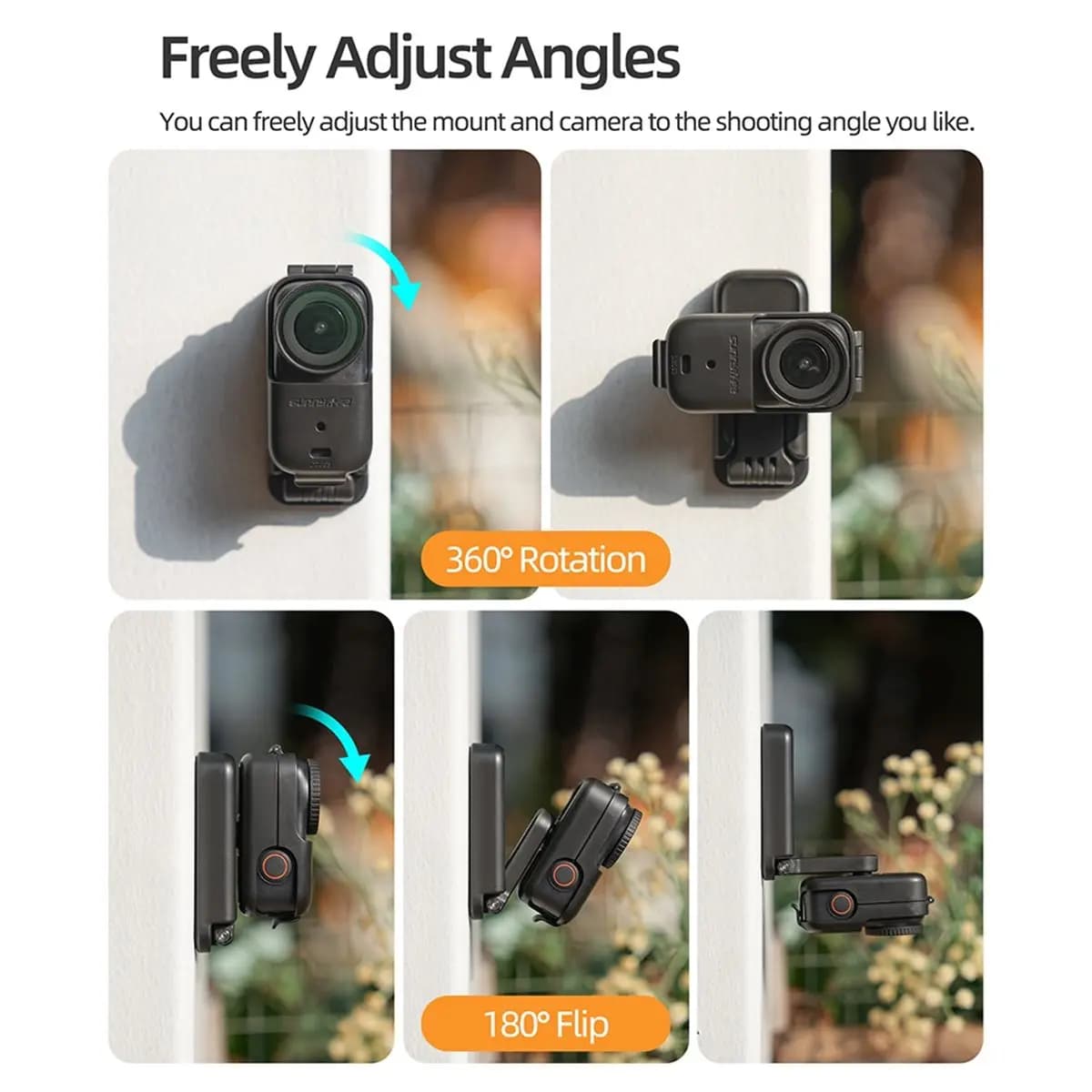 Magnetic Camera Clip Adapter for Nano 360° Rotation Foldable Mount Enhanced Portability & Secure Attachment
