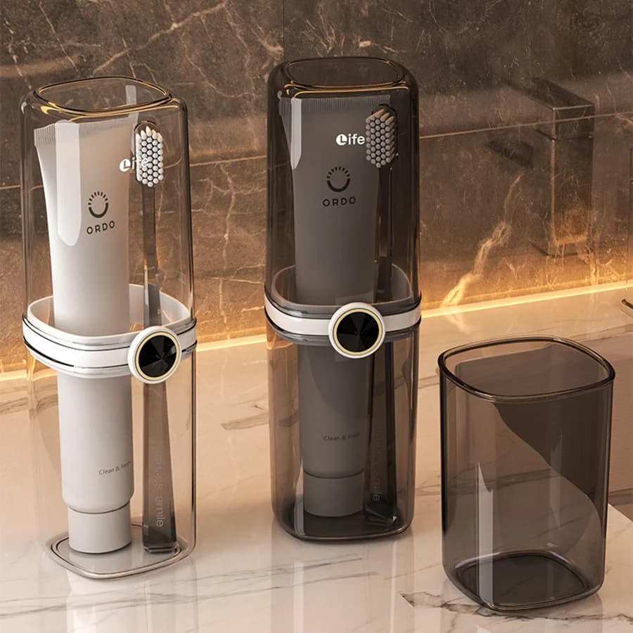 1pc portatile da viaggio portatile spazzolino da denti tazza spazzolino da denti porta dentifricio custodia per spazzolino da denti per viaggi in campeggio viaggio d'affari