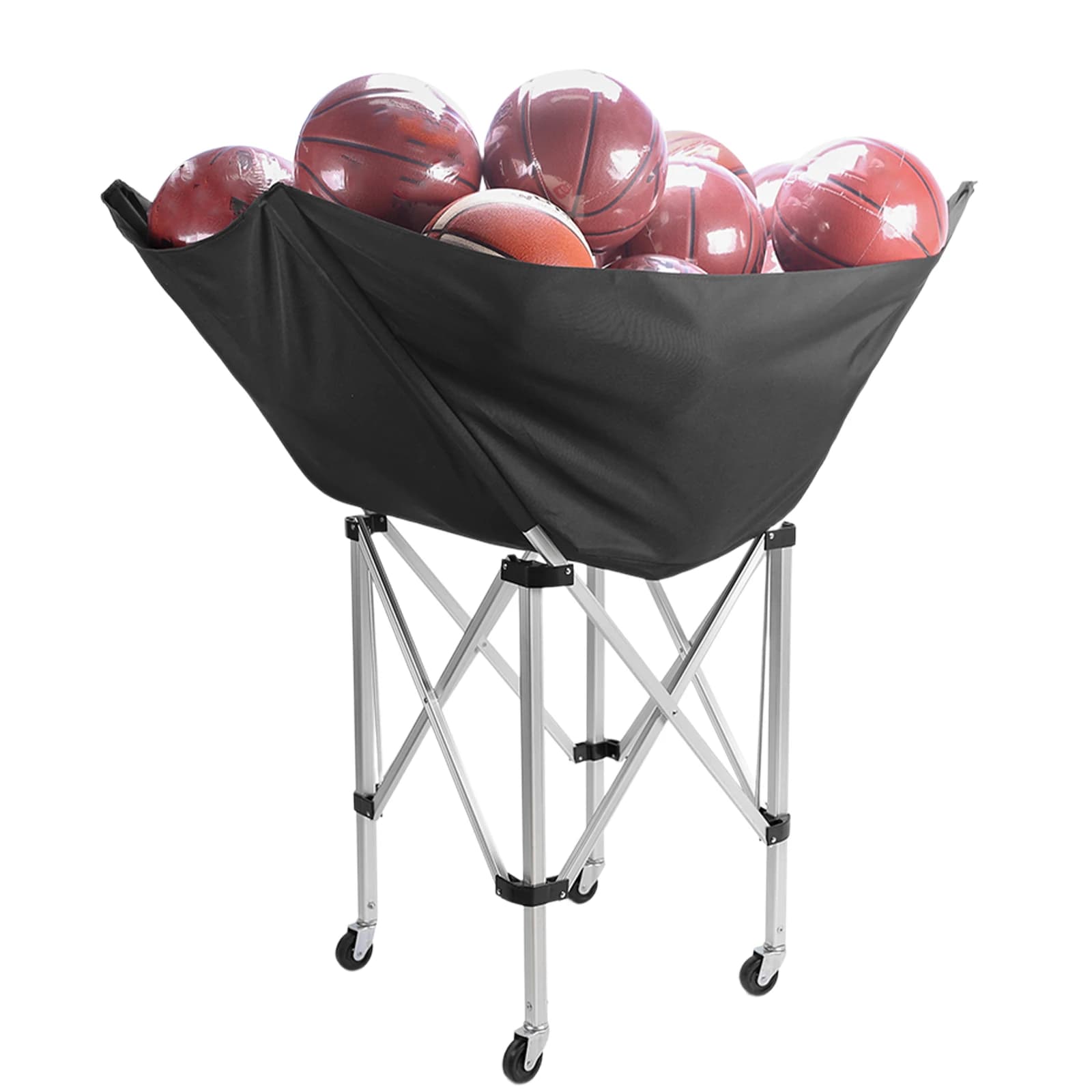 Carrello Pieghevole per Pallone da Pallavolo con Ruote e Borsa per Facile Trasporto e Conservazione
