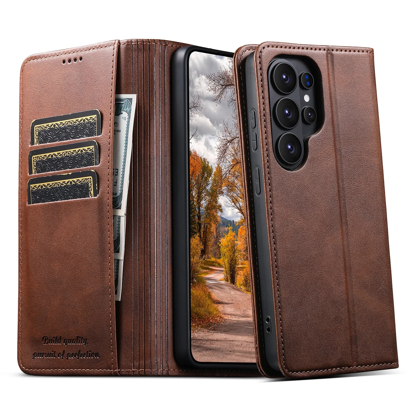 SUTENI Custodia a Portafoglio in Ecopelle con Supporto e Chiusura Magnetica per Samsung Galaxy S26 Ultra S25 Plus S24 S23+