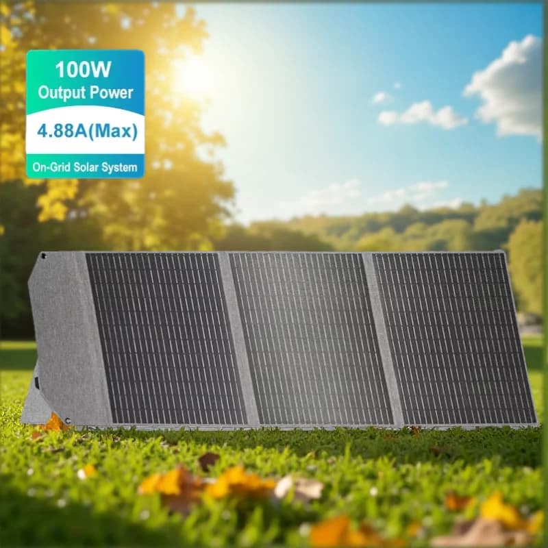 100W Foldable Solar Panel SP100 Portable Camping RV Power Charger for Power Station, High Efficiency Waterproof Outdoor Travel Emergency with CE/FCC Certified