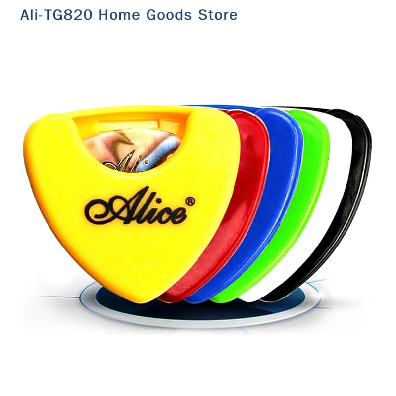 [TG820] 1 Pezzo Porta Plettri per Chitarra in Plastica, Custodia per Plettri, Custodia Adesiva a Triangolo per Conservazione Rapida, 37x40mm, Colore Casuale