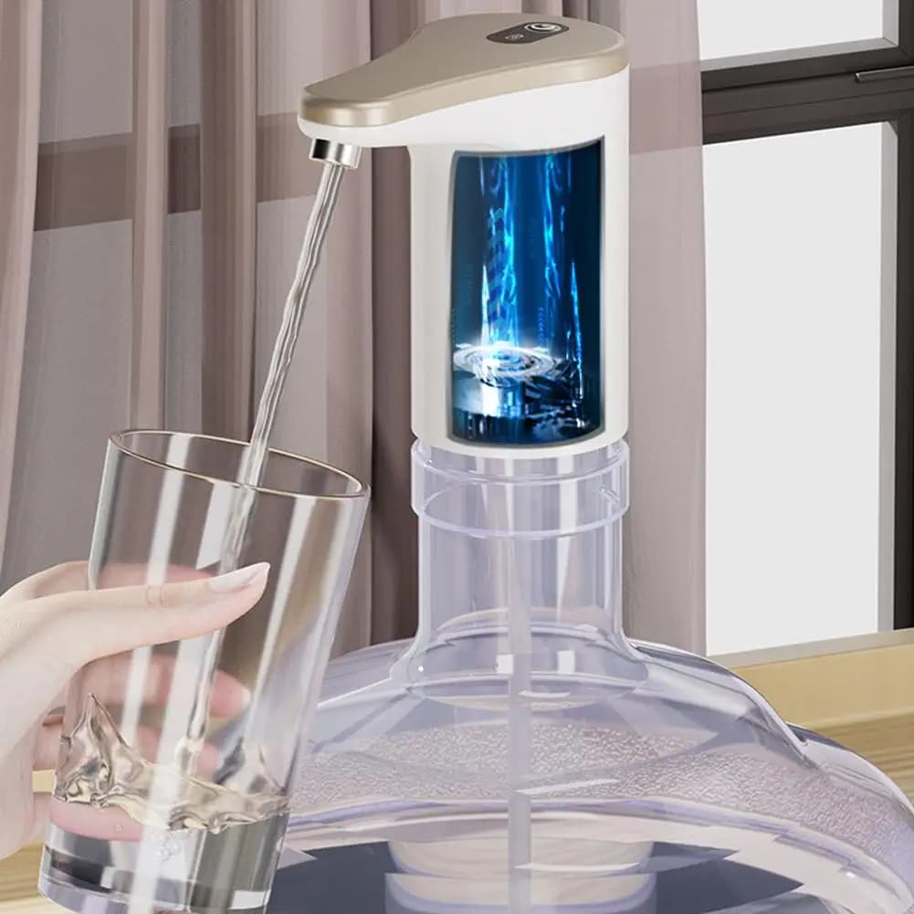 Pompa elettrica per bottiglia d'acqua, distributore di acqua potabile ultra silenzioso, pompa universale ricaricabile tramite USB per cucina, ufficio, casa