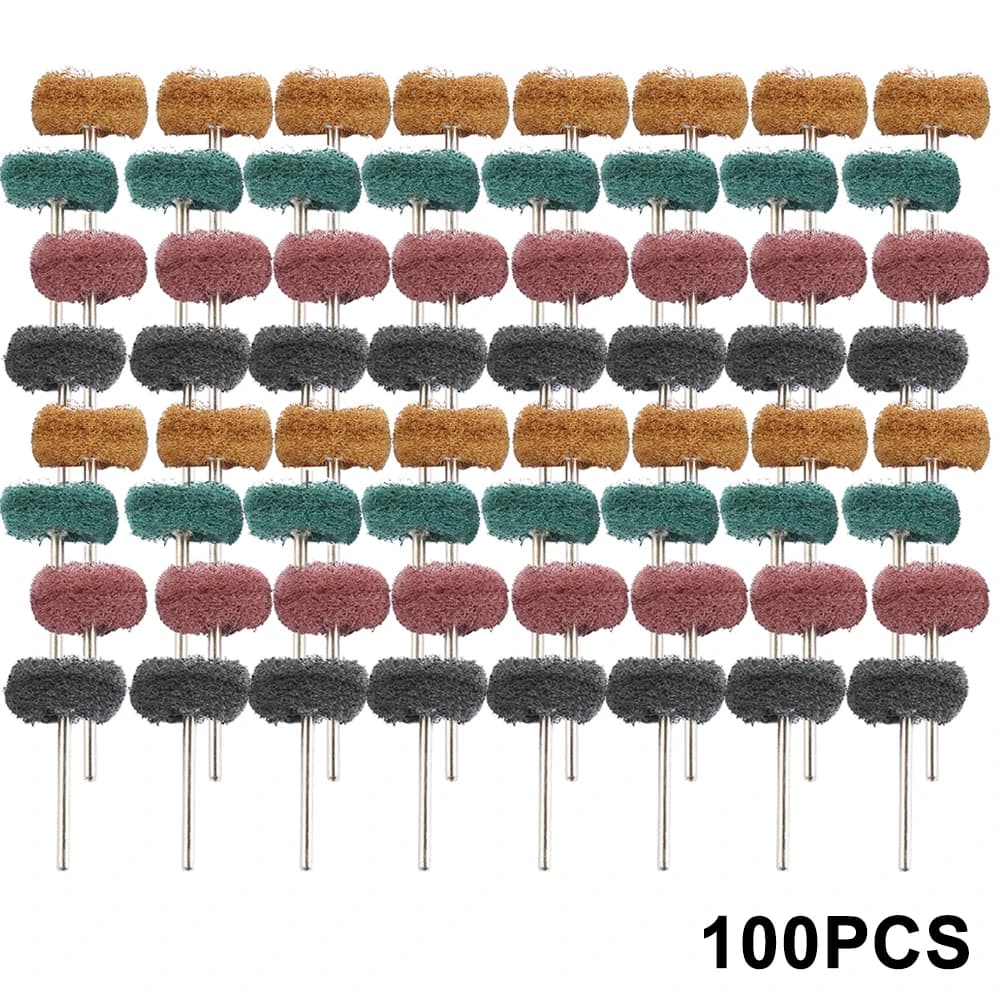 50/100pcs Ruota di Lucidatura Utensile Rotante Mini Trapano Spazzola Abrasiva Per Dremel Accessori Per Utensili Rotanti Orologio Gioielli Polacco Buffer Kit
