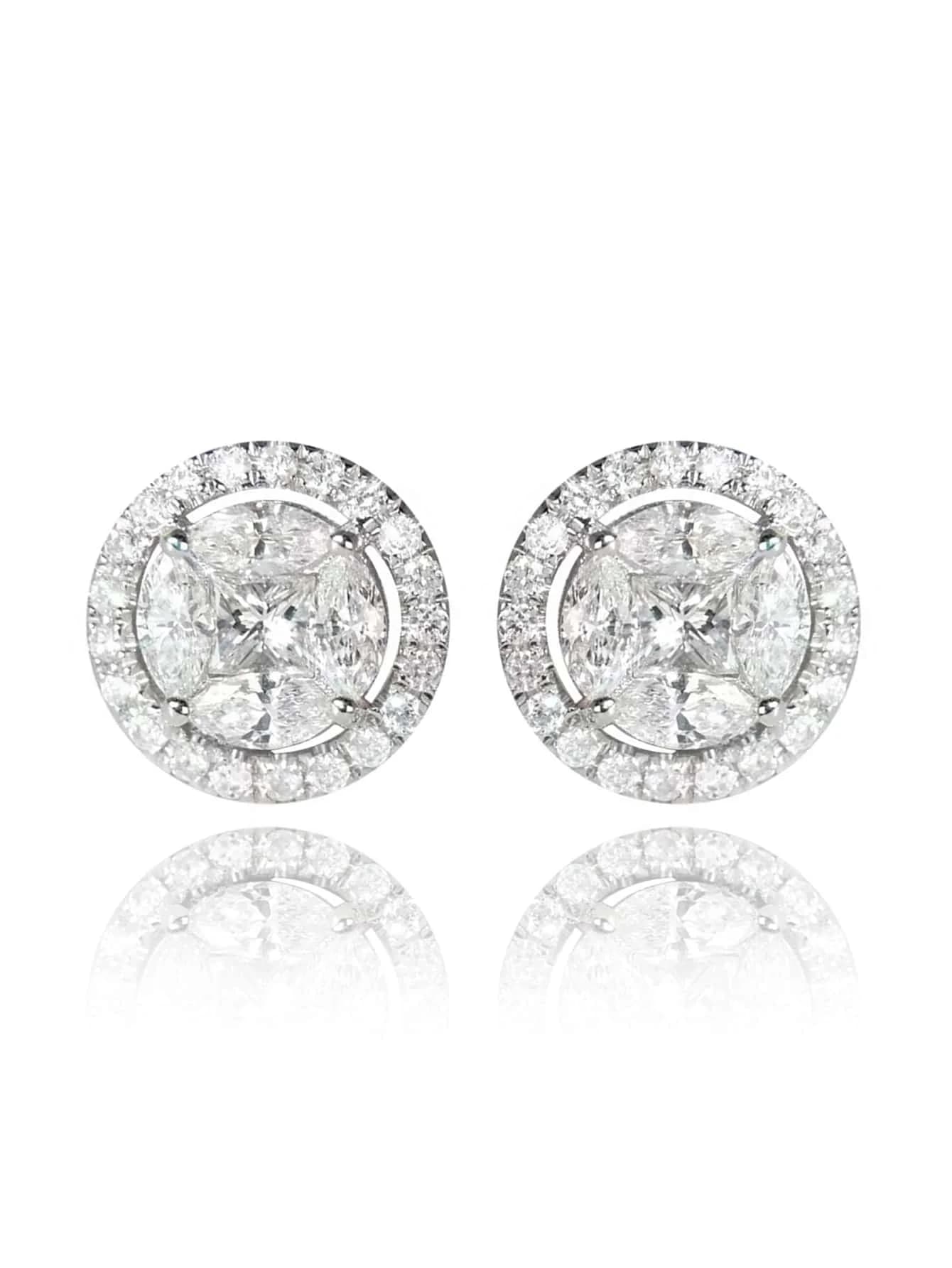 1 Pair Sparkling Cubic Zirconia Stud Earrings, Elegant Women's Classic Ear Jewelry, Bridal Ornaments for Wedding Engagement Party, Perfect Anniversary Birthday Valentine's Day Gift for Ladies