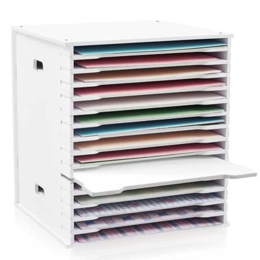 Organizzatore di Carta per Scrapbooking Regolabile, Porta Documenti da Scrivania, Scaffale per Archiviazione, Porta Documenti Largo per la Scuola