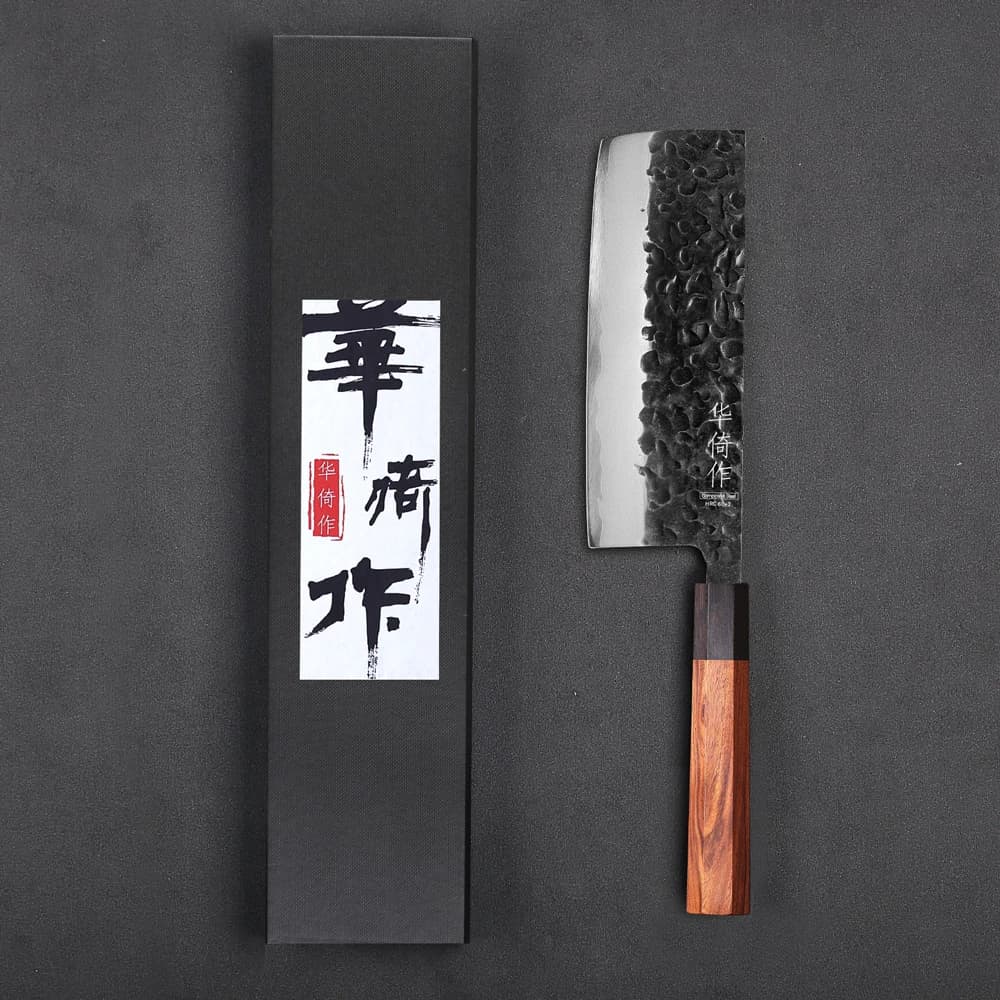 7 "Coltello Nakiri in stile giapponese in acciaio composito forgiato a mano Coltelli da chef professionali Mannaia da cucina Affettare strumenti di cottura affilati