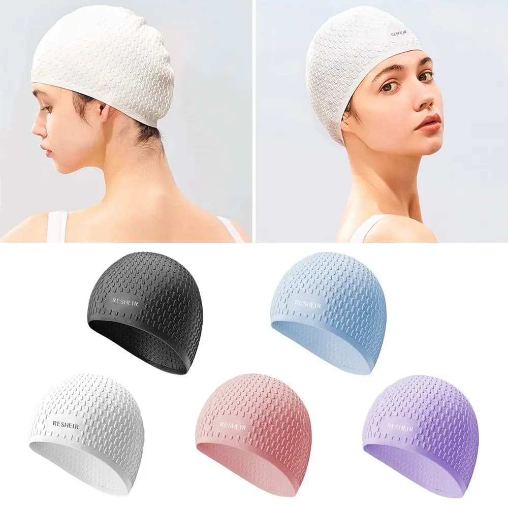 Fashionable Elastic Summer Swim Cap Comfortable Silicone Swim Hat Large Size Safe Swimming Hat Waterproof Friendly Cartoon