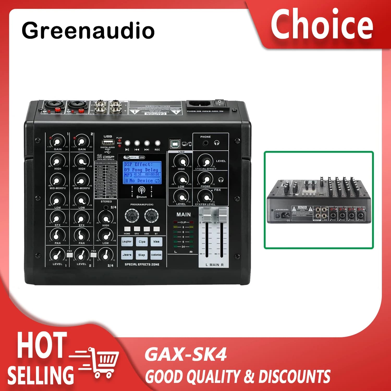 Mixer di trasmissione in diretta della scheda audio a 4 canali GAX-SK4 con registrazione della scheda audio karaoke multifunzionale piccola macchina all-in-one