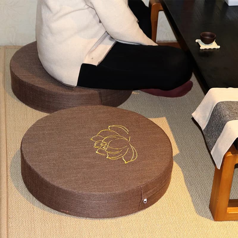 Linen Futon Cushions Cushions on The Ground Lazy Cushions Meditation and Kneeling