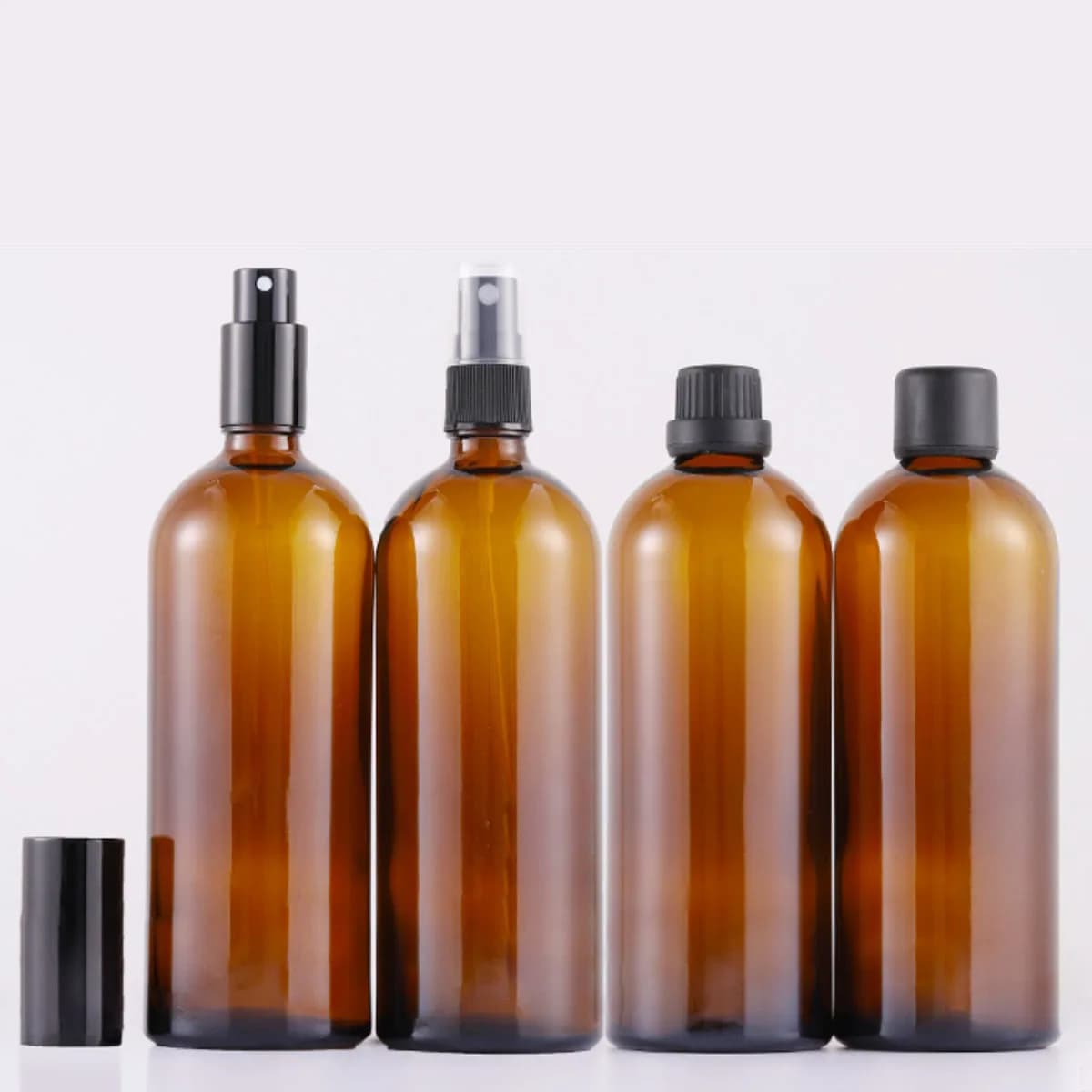 Bottiglia di vetro ricaricabile 2X 200ML con contagocce / atomizzatore spruzzatore per oli profumi essenziali Aromaterapia Orifizio Riduttore Goccia