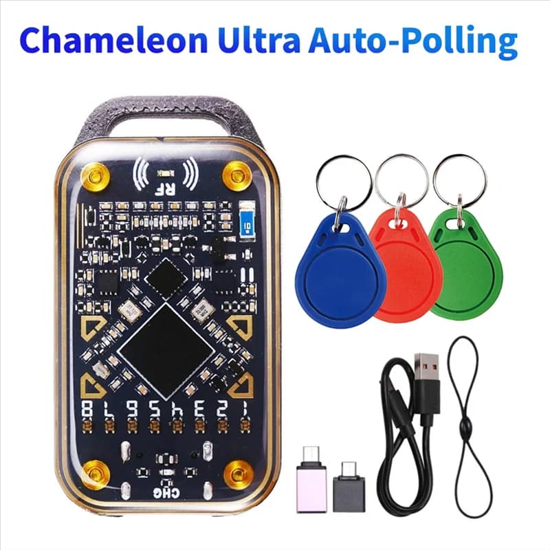 B92B-Chameleon Ultra NFC RFID Smart Chip Reader Smart Card Emulatore Duplicatore + 3XCUID Portachiavi 125K 13.56M ID IC Card Decodifica A