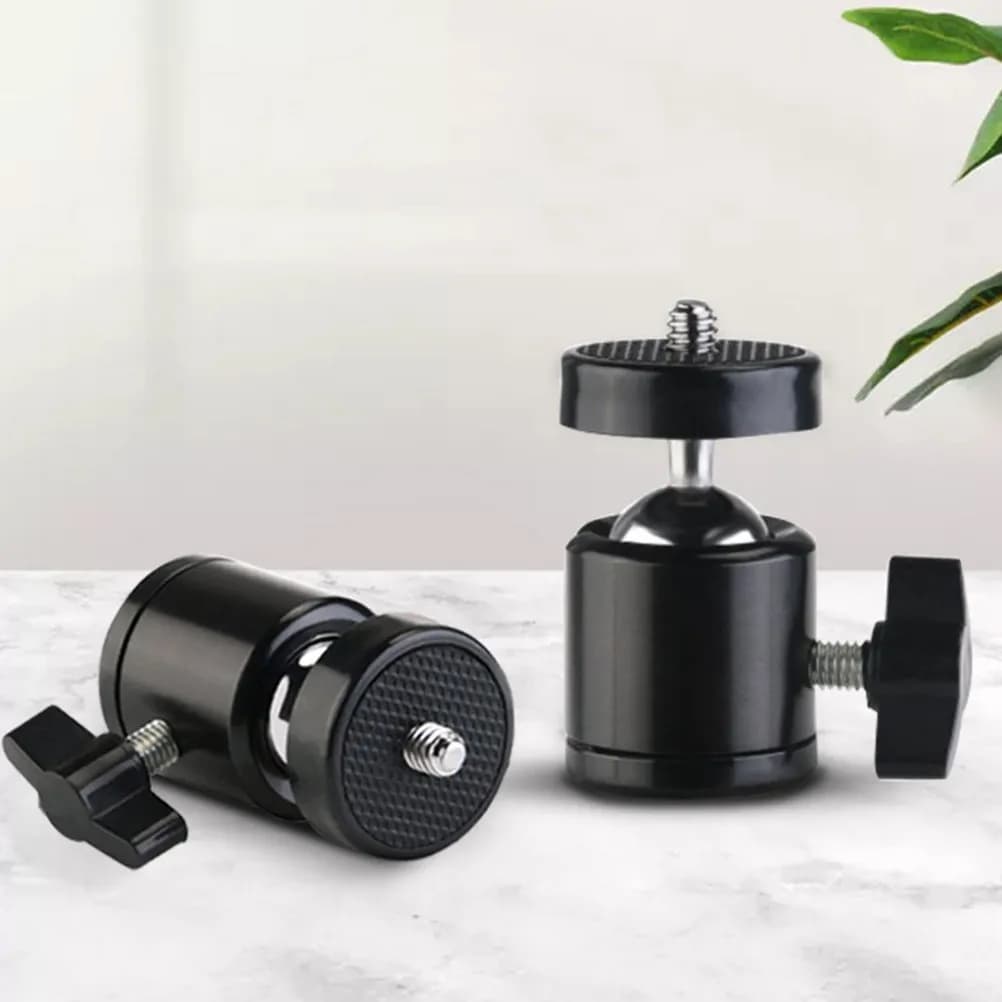 2 Pezzi Adattatore per attacco a slitta calda per treppiede con testa a sfera regolabile e bloccabile per fotocamere, action cam, luci LED e flash ad anello