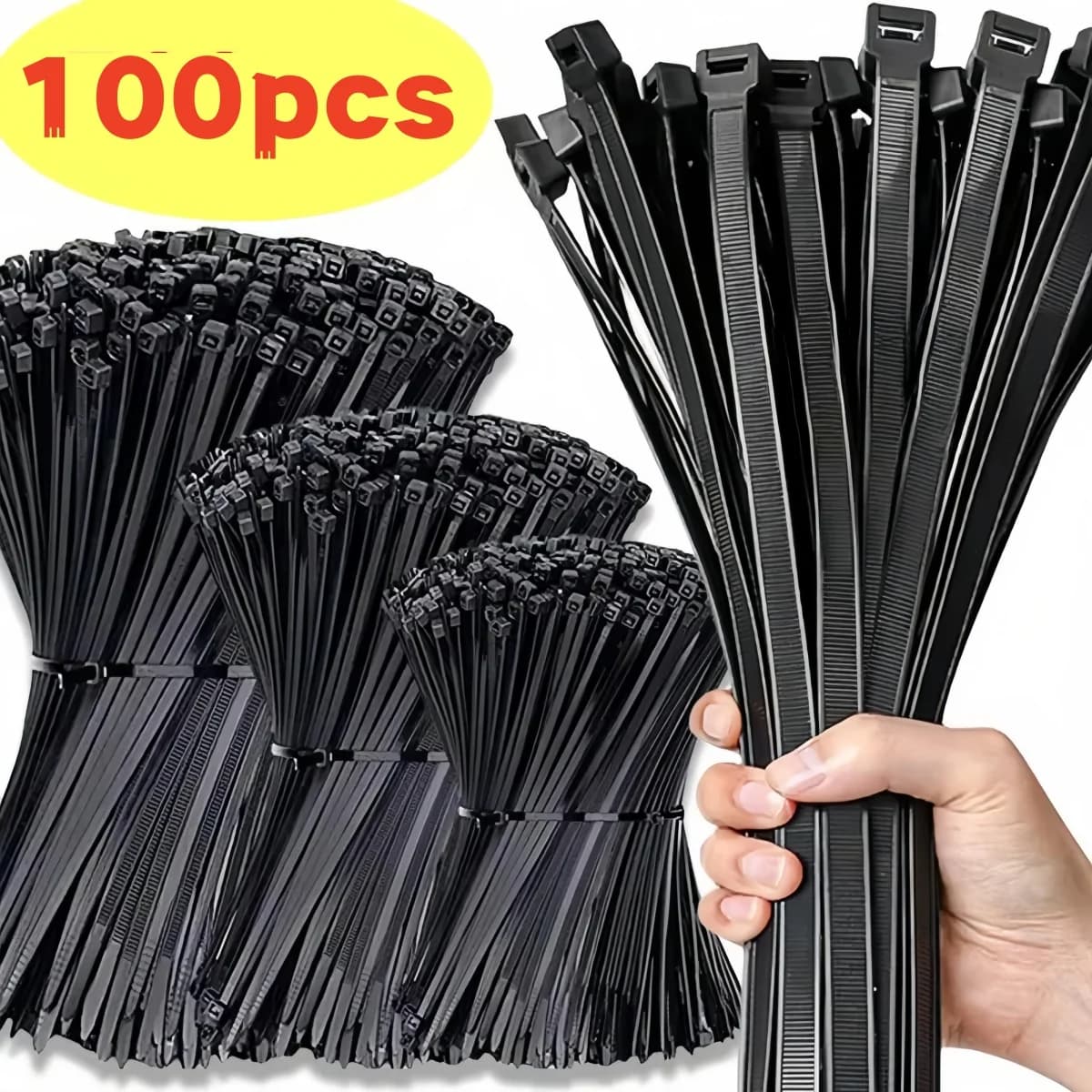 Self-locking plastic nylon tie 100 PCS black 5x300cable tie fastening ring4x200 cable tie zip wraps strap nylon cable tie set