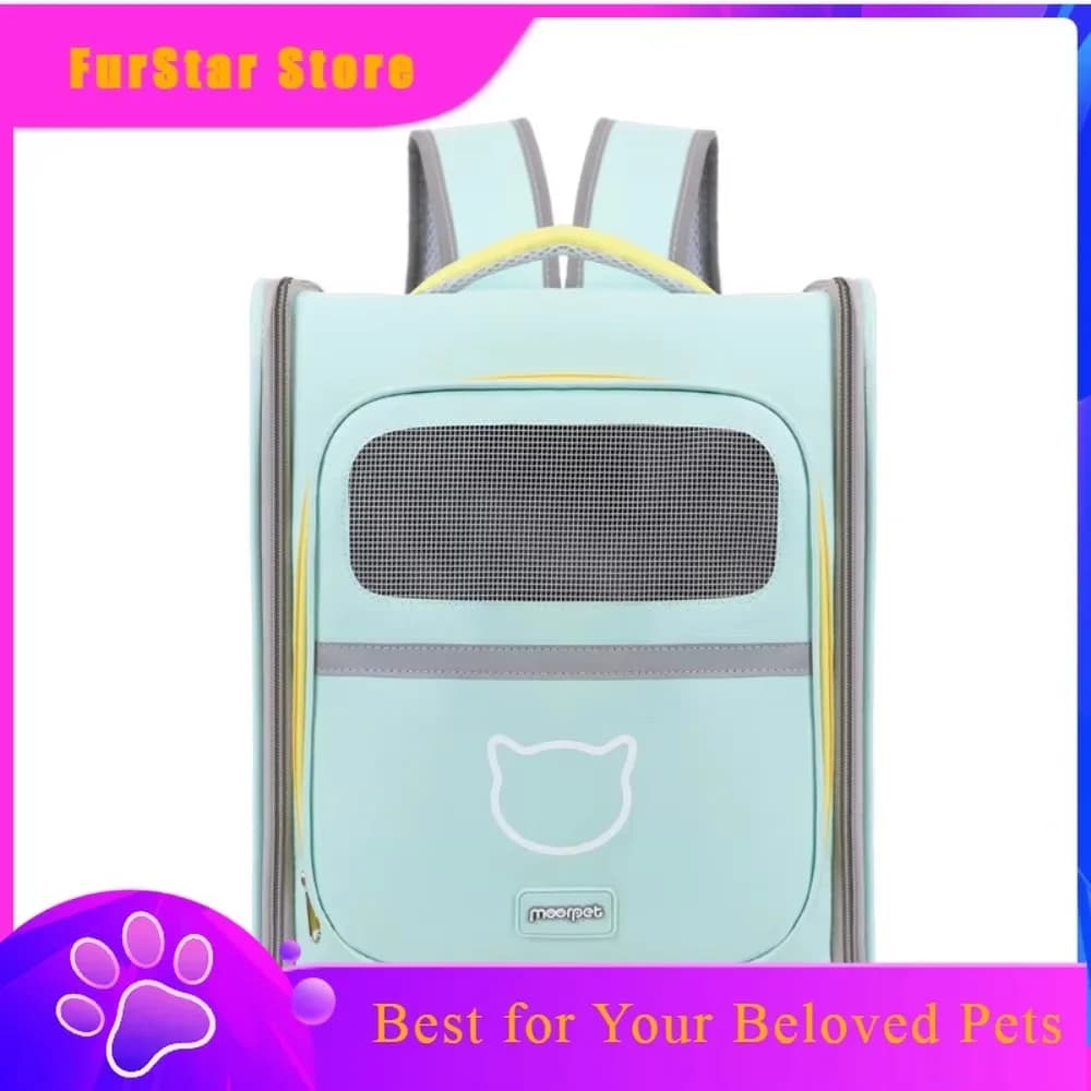 FurstarBreathable Pet Carrier Backpack Windproof Large Capacity Pet Travel Backpack Wear-resistant Bite Resistant Dog Carrying B