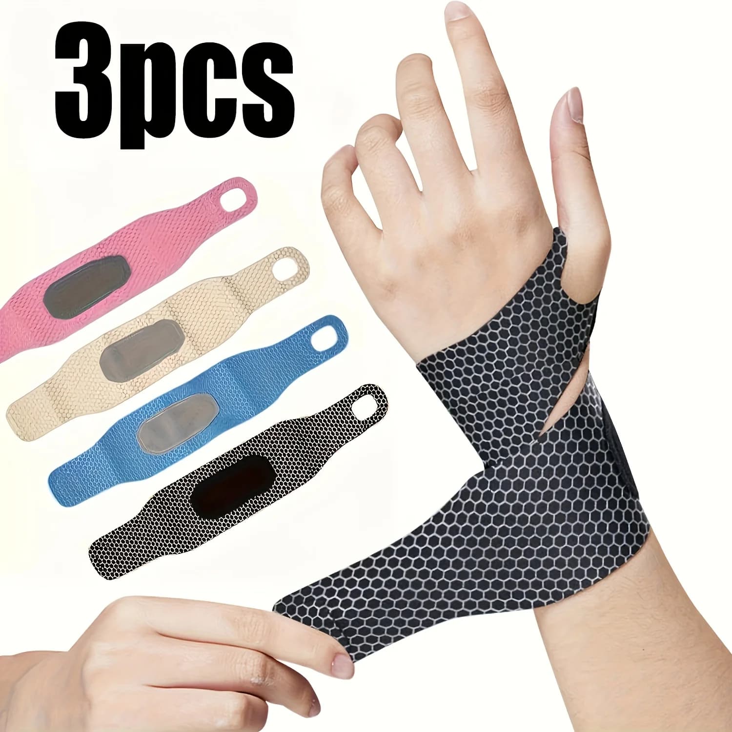 3 stabilizzatori da polso regolabili, protezioni da polso traspiranti per basket, badminton, pallavolo, fitness, unisex per uomini e donne
