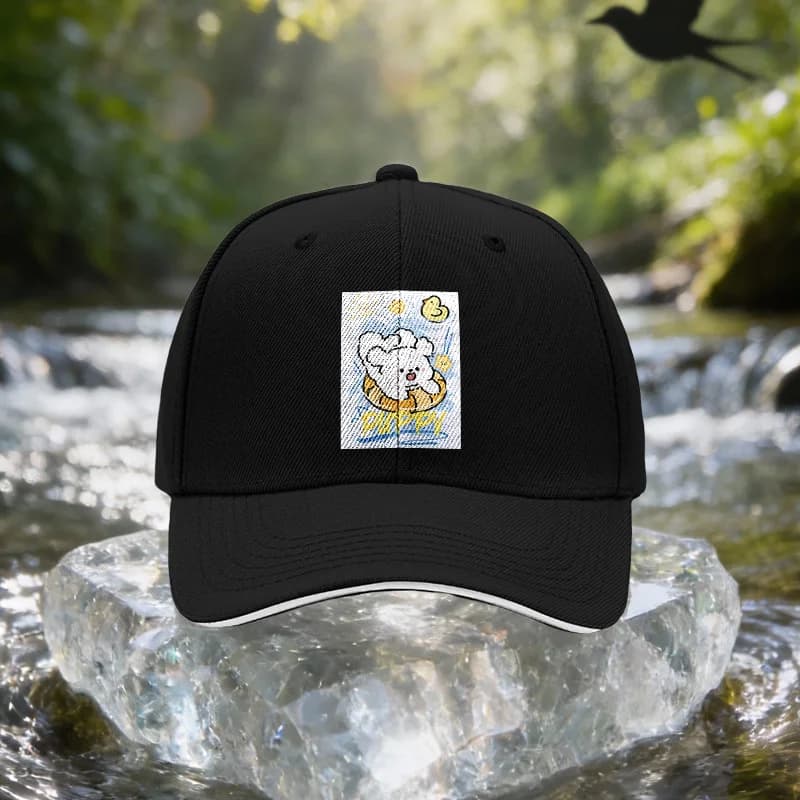 Cappellino da baseball con motivo a forma di anatra e anello da nuoto per cuccioli, unisex, semplice, leggero e regolabile, cappello da sole per esterni, regalo ideale per