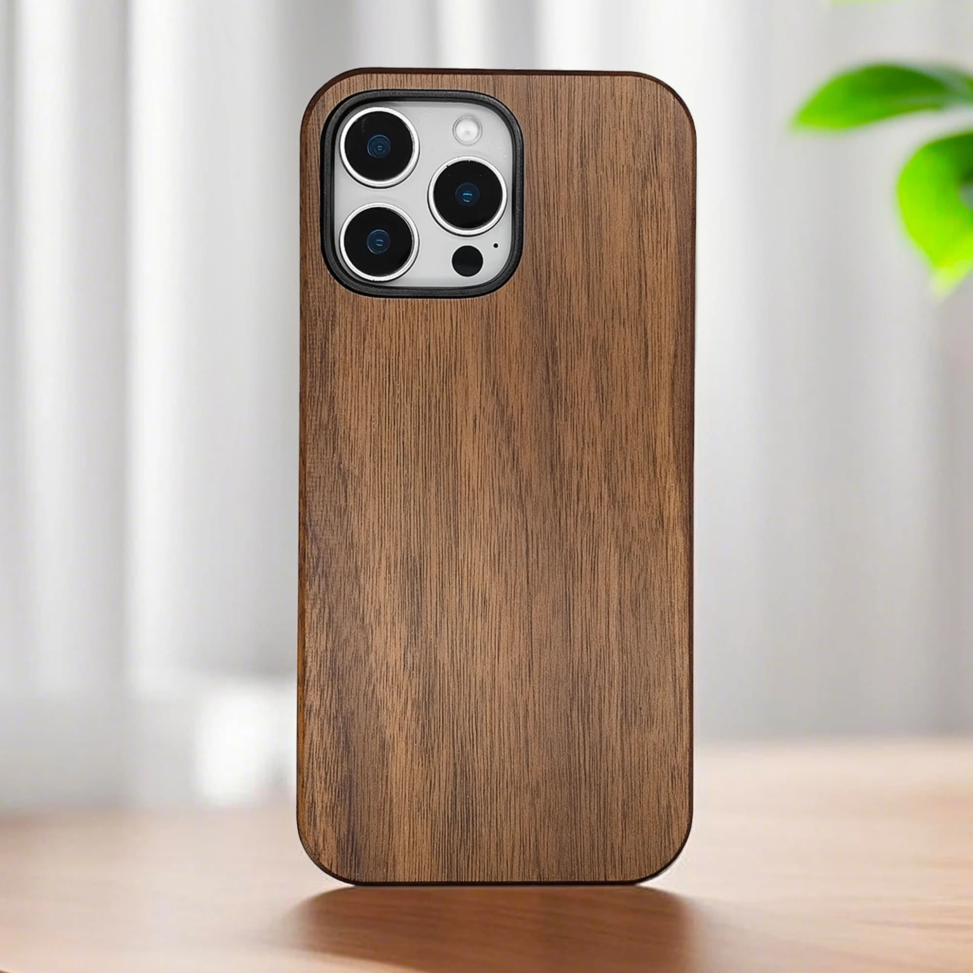 Custodia per telefono in legno di noce naturale antiurto di lusso per iPhone 16, 16 Pro, 16 Pro Max Custodia impermeabile