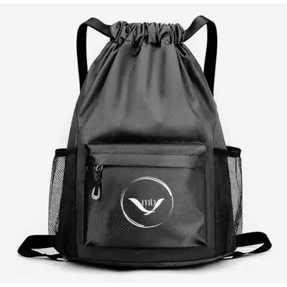 Zaino Extra Large con Coulisse Nero | Borsa da palestra con scomparto per oggetti bagnati e asciutti | Borsa da basket per uomo e donna