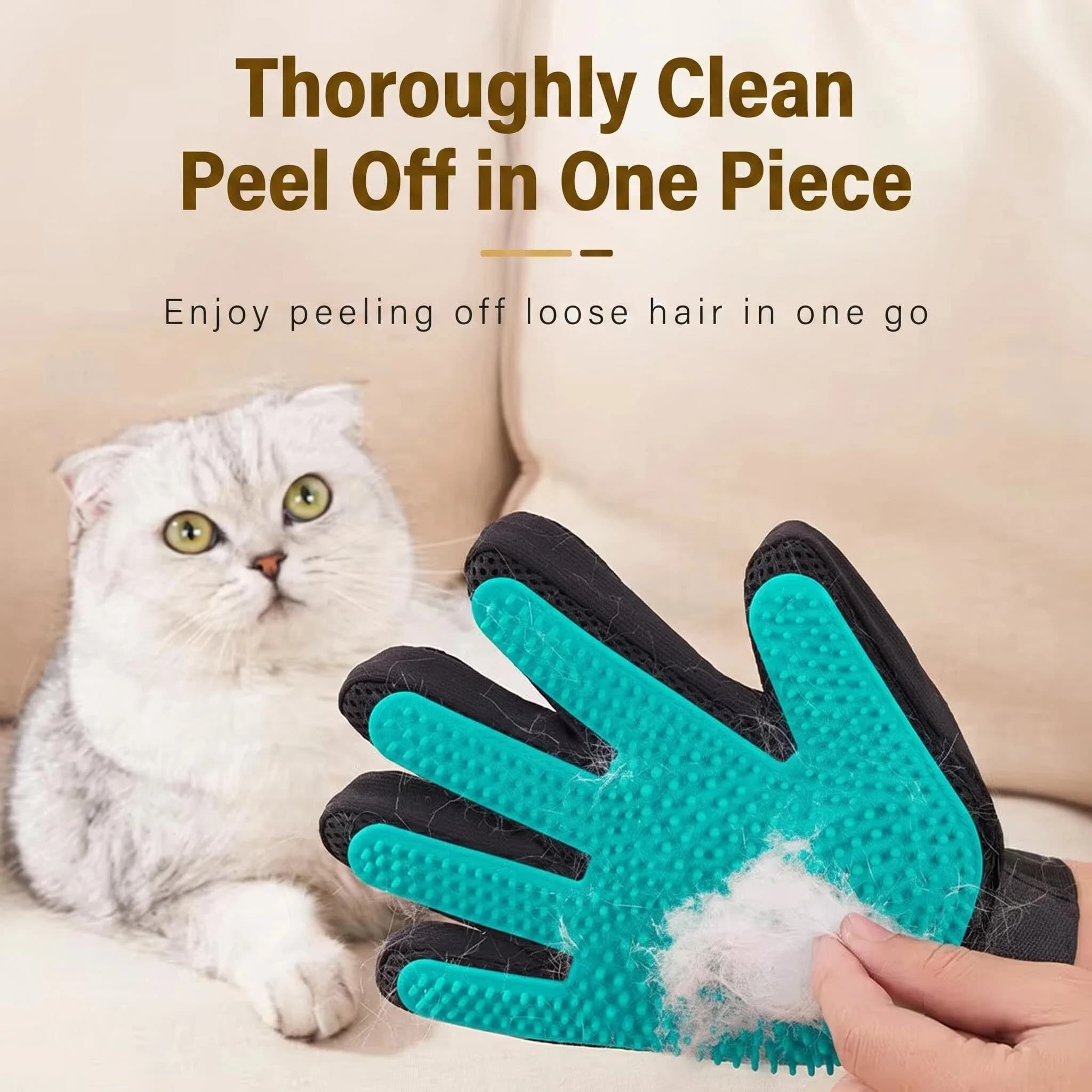 Pet Cat Grooming Glove, Cat Cleaning Glove, Cat and Dog Grooming Massage Glove, Cat and Dog Bathing Massage Brush