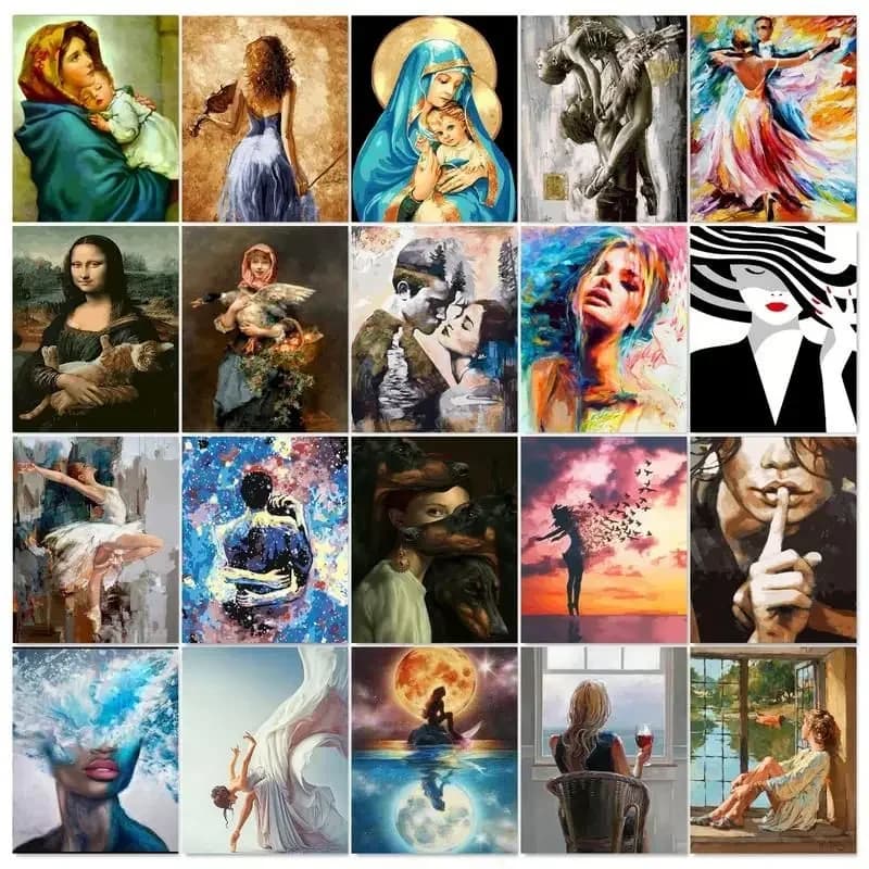 Paint By Number For Adults Figure Picture Kits On Canvas Acrylic Paintings On Number Home Decor DIY Art Gift 【frameless】