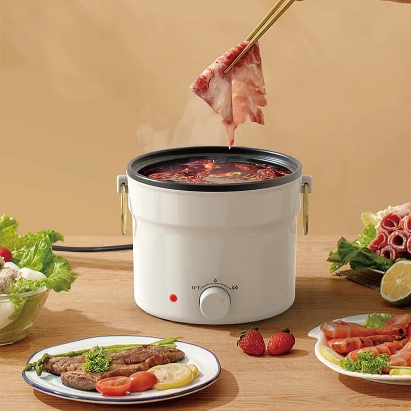 1L Pentola Elettrica Studente Dormitorio Pentola Calda A Bassa Potenza Multifunzione Macchina Per La Colazione A Vapore Padella Antiaderente 220V