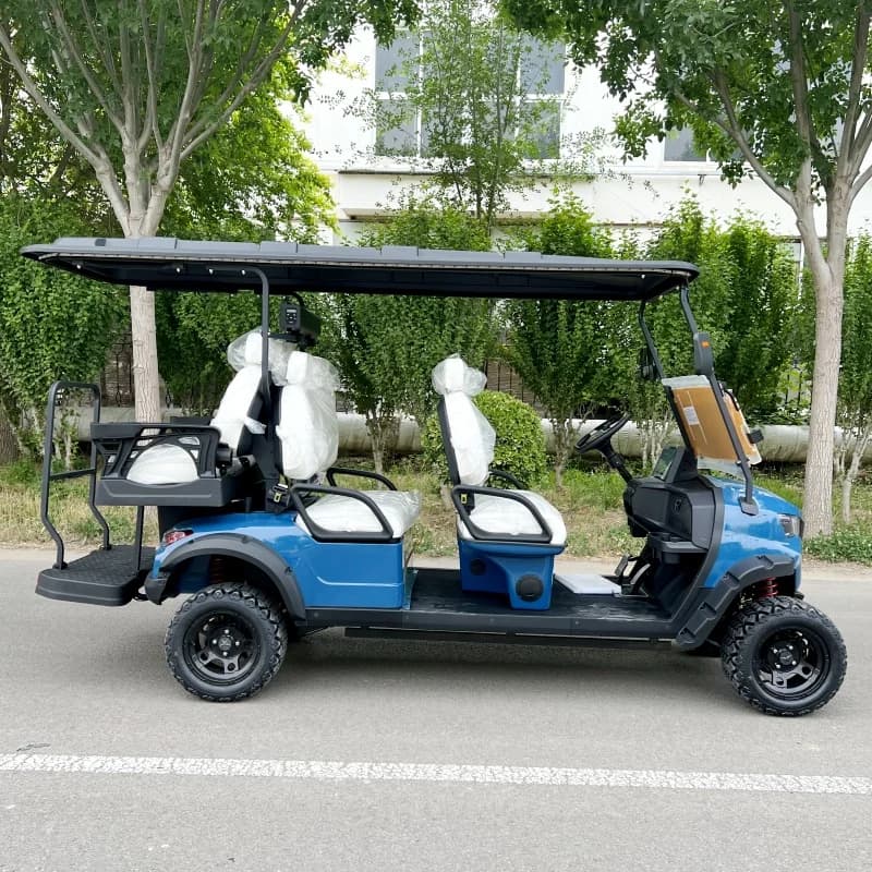 Carrelli da golf a 2/4/6/8 posti Carro da golf al litio sollevato 48v/60v/72v Carrello da golf elettrico da caccia con pannello solare