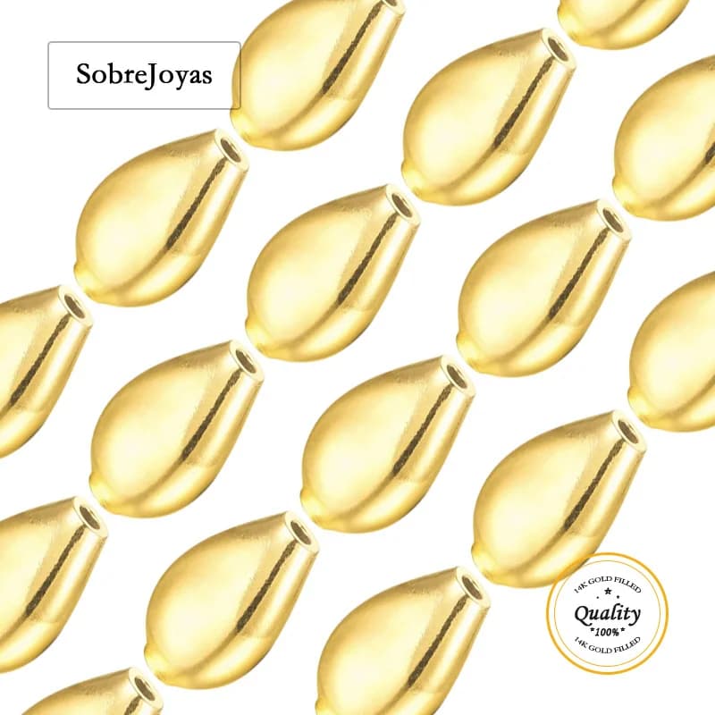 14k Gold Filled flat oval beads Spacer beads for fitting-resistant jewellery DIY results for jewelry creation