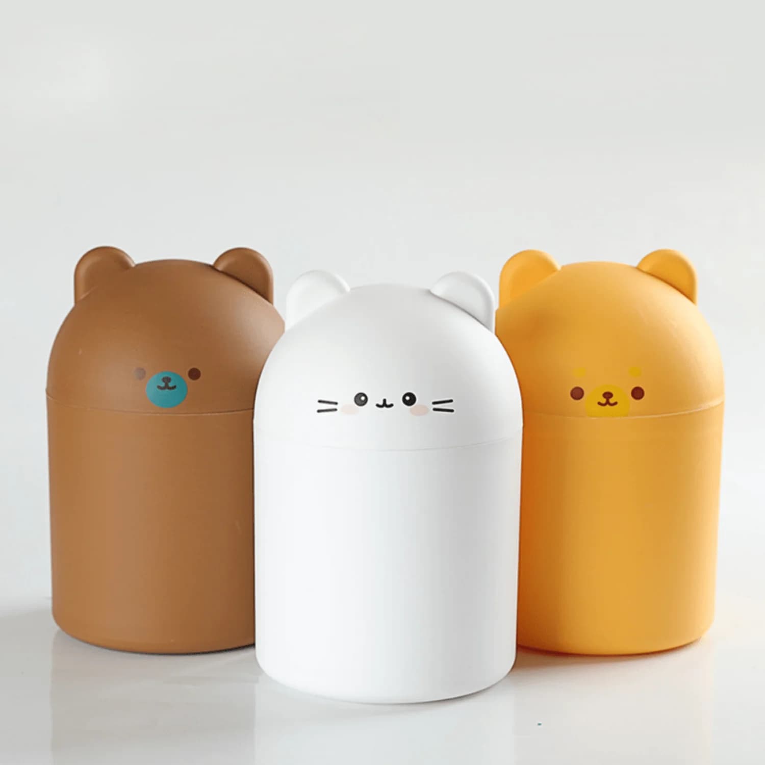 Little Trash Can, Desktop Mini Trumpet Rubbish Can With Lid, Waste Paper Bucket For Office, Household Creative Living Room Bed