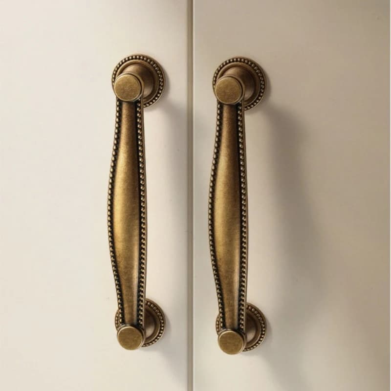 Maniglie in ottone vintage francese per mobili Maniglie per cassetti da camera da letto in bronzo, cassettiere, comodini, maniglie per mobili da cucina