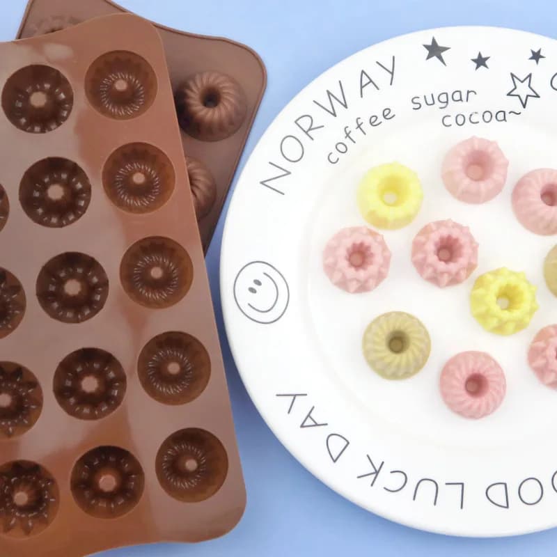 15 set di stampi per cioccolato in silicone a forma di fiore, stampo per griglia di ghiaccio XG203