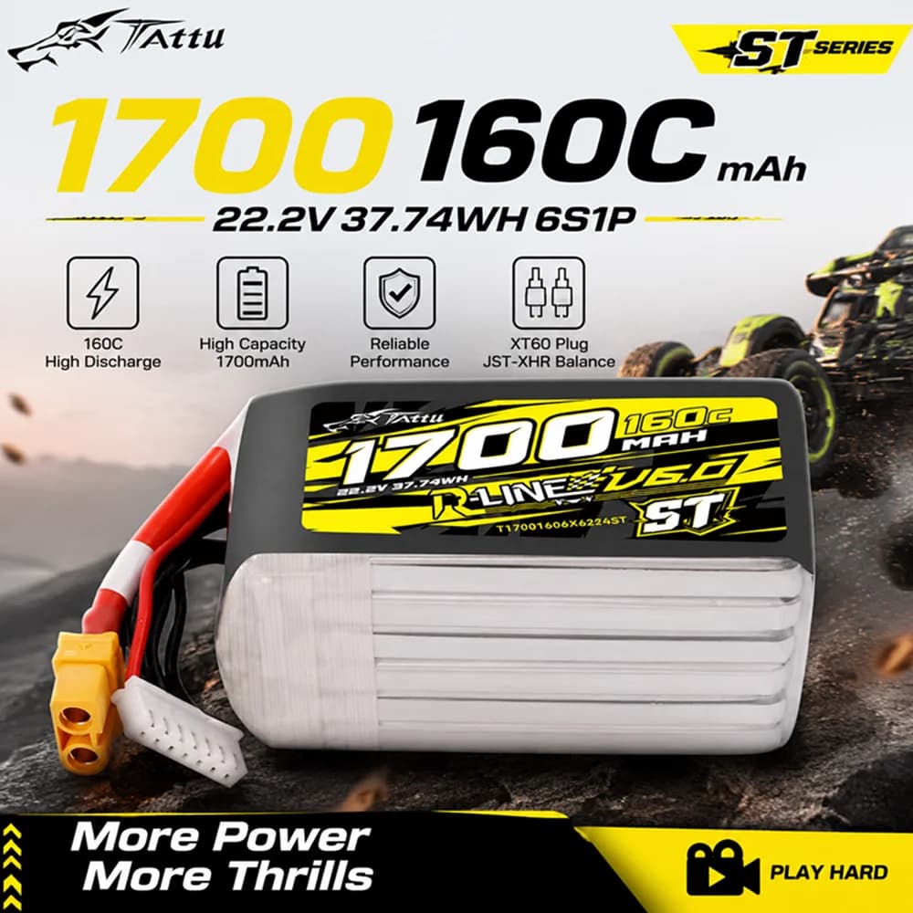 1/3PCS TATTU-R-LINE 6.0 1700mAh 160C 6S 22.2V LiPo Battery For RC Helicopter Quadcopter FPV Racing Drone Parts