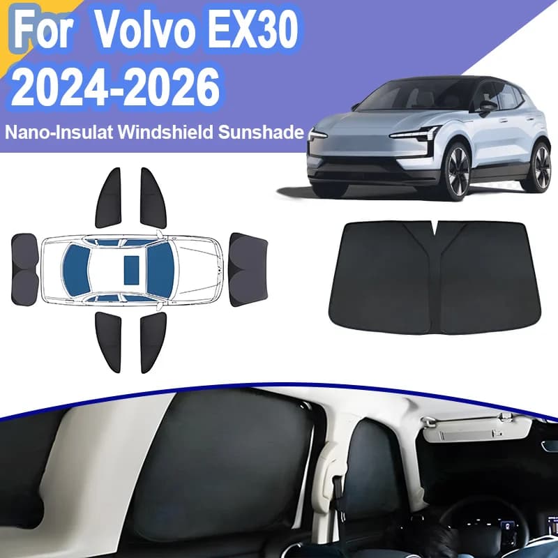 Per Volvo EX30 2024 2025 2026 Auto Visiera Solare Completa Blocco UV Parasole Parabrezza Copertura Adesivi Privacy Tenda Accessori Auto