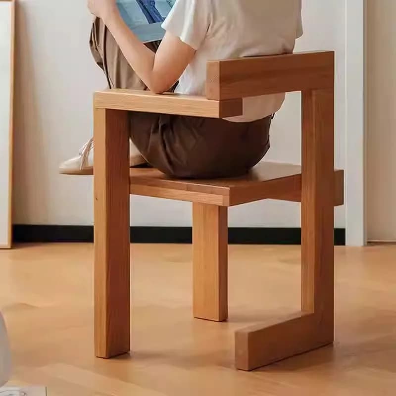 Solid Wood Creative Living Room Chairs Building Block Modeling Luxury Simple Modern Chairs Aesthetic Bedroom Dining Room Decor