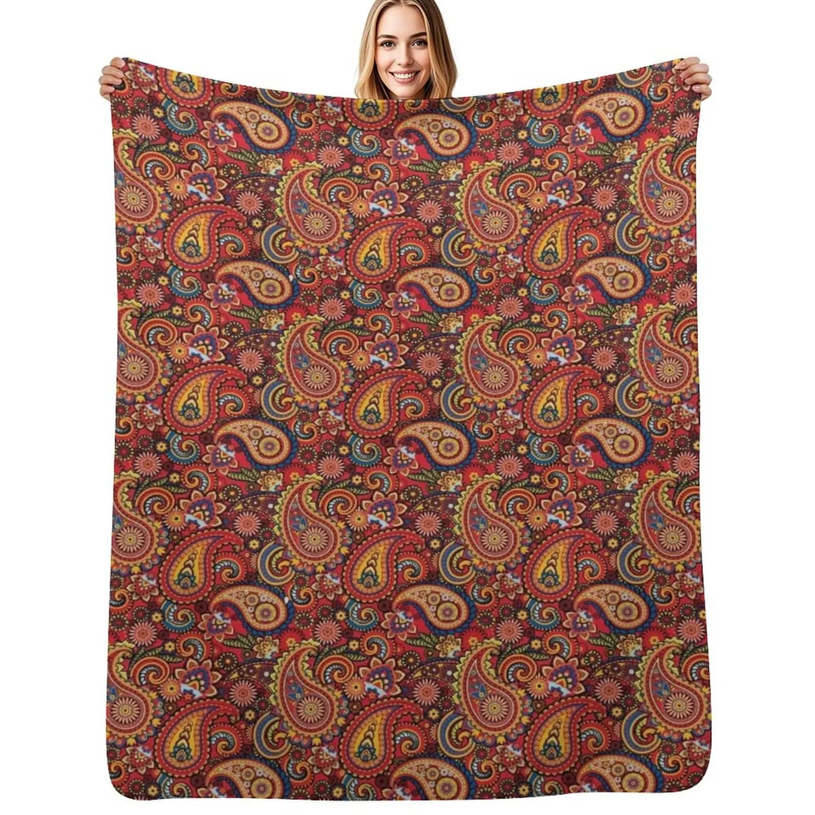 Classic Mod Paisley Throw Blanket Extra Large Throw Furry Winter beds Thins wednesday Sleeping Bag Blankets