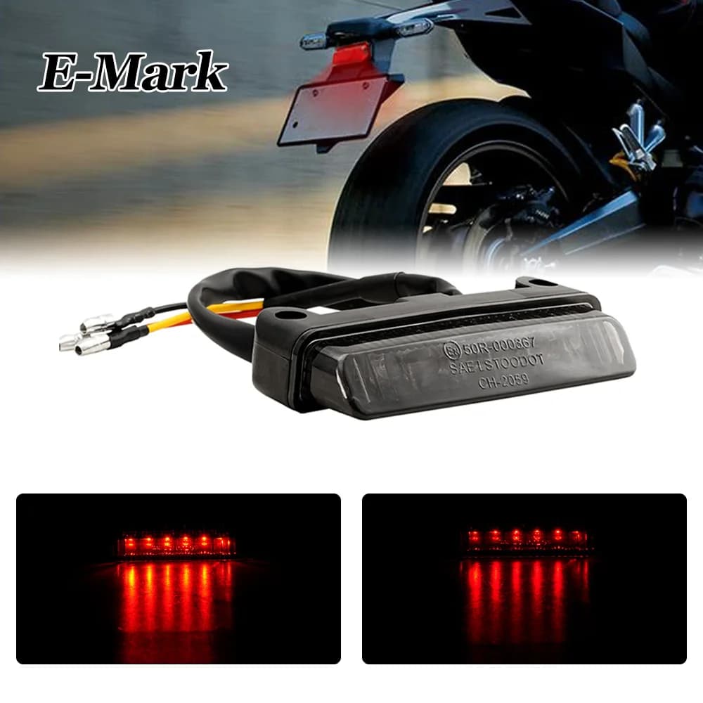 Mini luce freno posteriore universale per moto E-Mark 6-LED per lampada decorativa targa moto Dirt bike