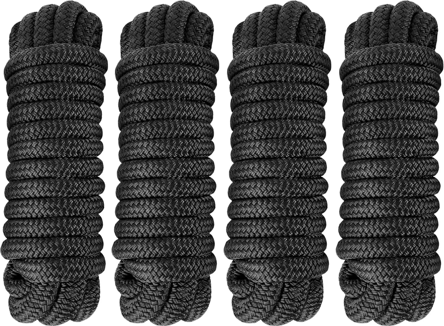 Cime da ormeggio in nylon a doppia treccia da 5/8" x 25ft con anello pre-montato da 15", corde di grado marino per ormeggio e aggancio di imbarcazioni