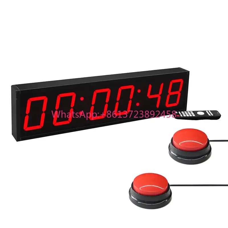Large 10 Inch Red Digital LED Wall Clock With Temperature Display Outdoor Waterproof Pool Tool & Accessory