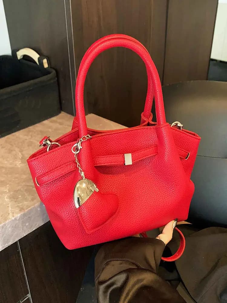 Borsa da Sposa in Morbida Pelle, Borsa a Tracolla da Donna alla Moda, Borsa a Secchiello Stile Moderno Neutro