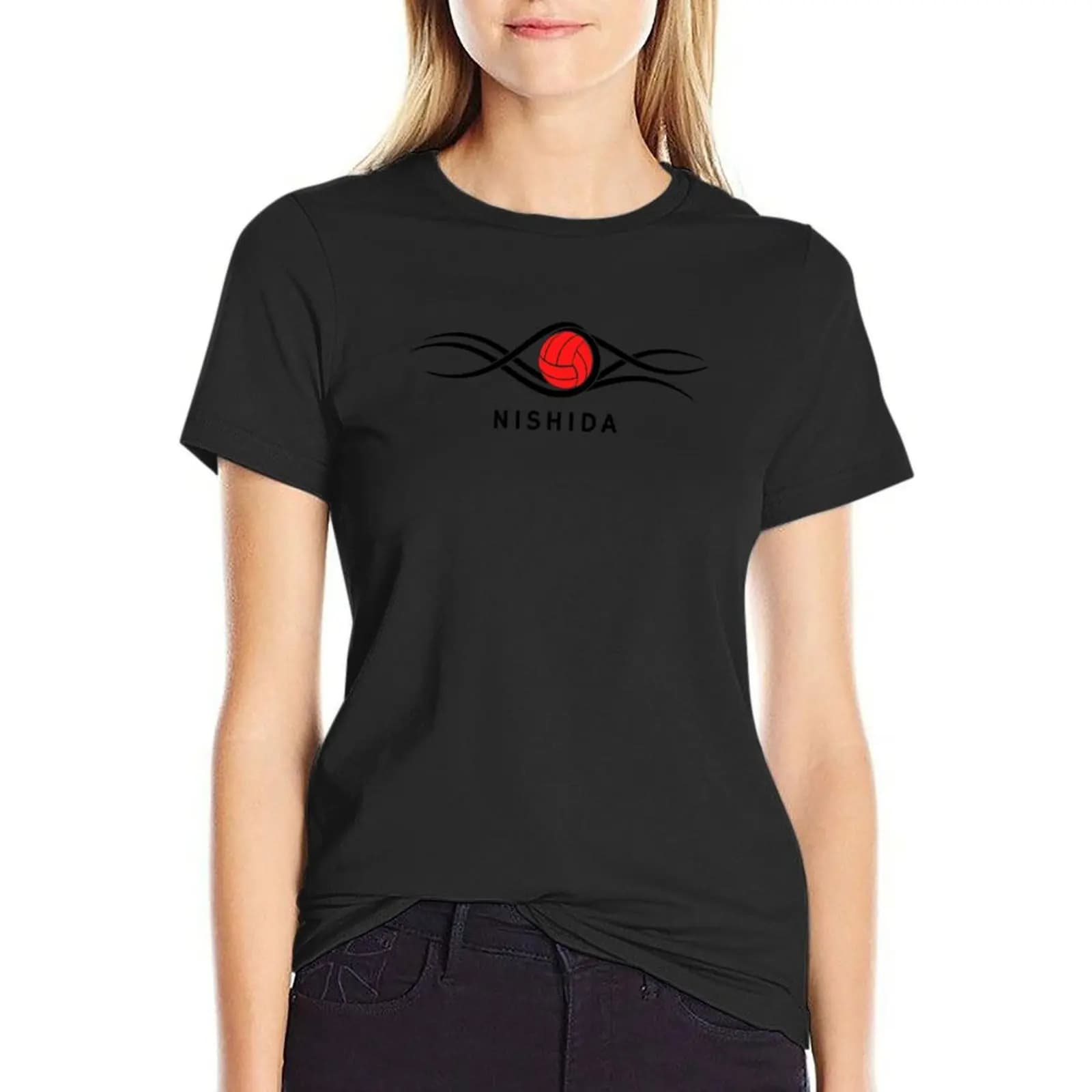 Yuji Nishida volleyball T-Shirt lady clothes Female clothing tops blacks t-shirts for Women graphic tees funny