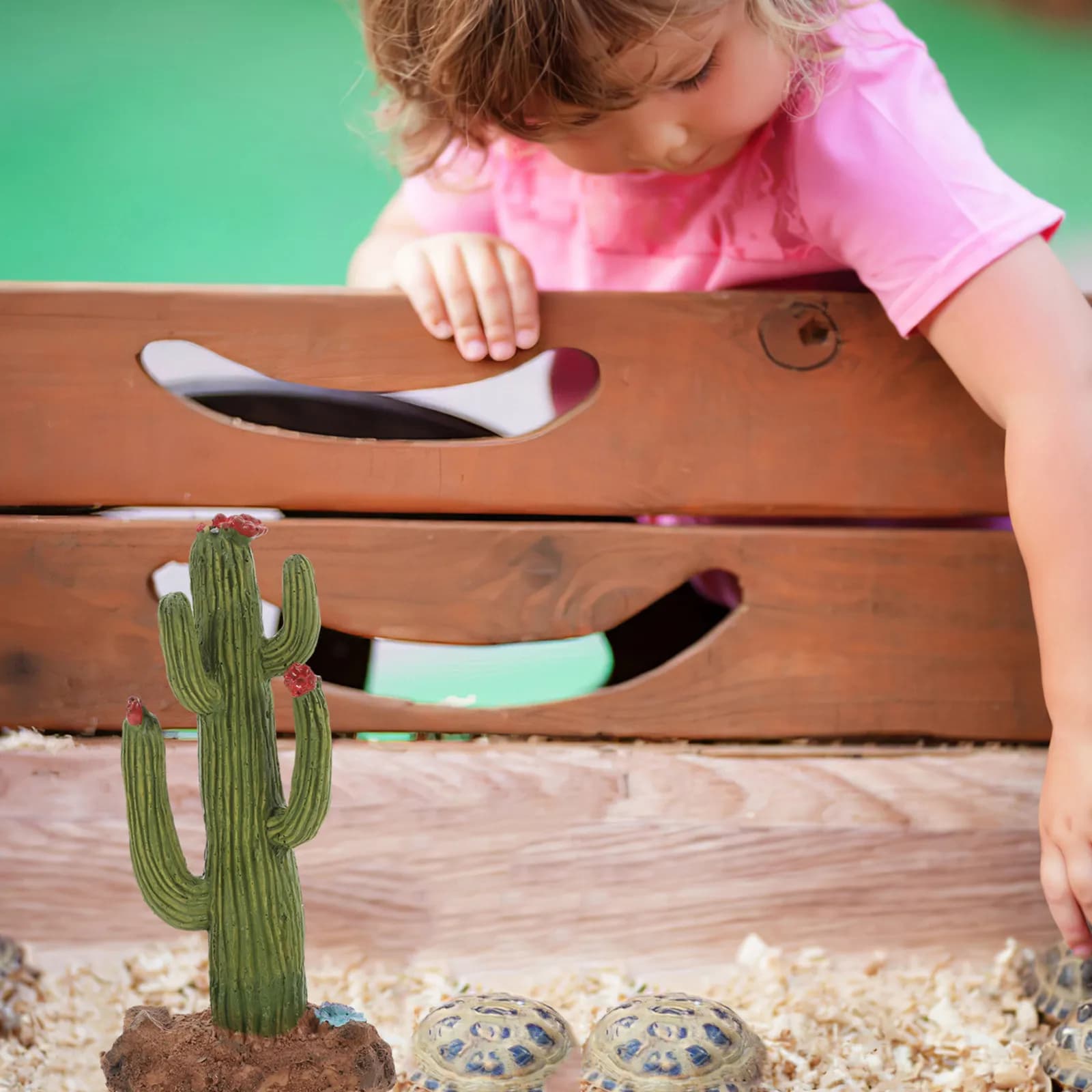 Cactus Artificiale a Tema Deserto per Terrari di Rettili, Decorazione Realistica per Habitat di Tartarughe, Piante Finte a Bassa Manutenzione per Terrari di Rettili
